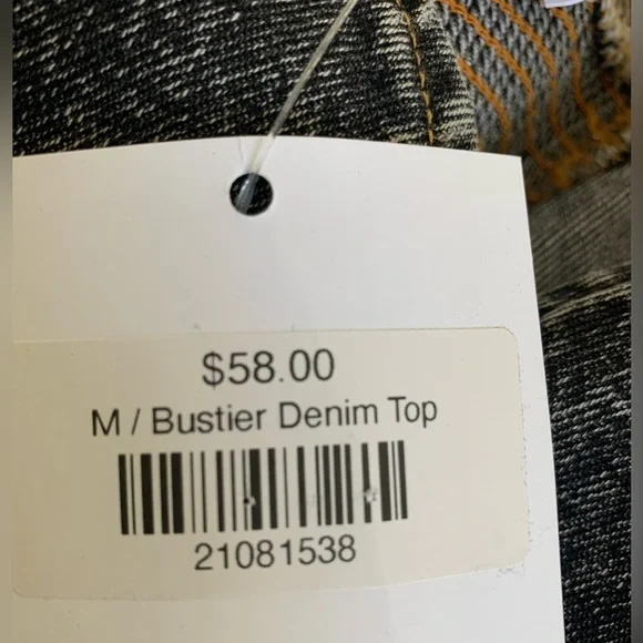 Bluivy NWT’S Black washed Denim Tank Top SZ: US M - Picture 3 of 7